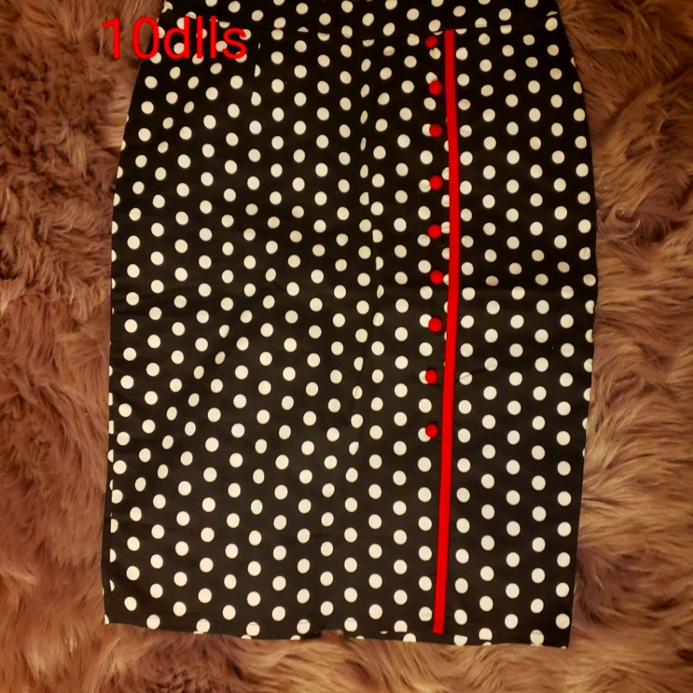 Black and white polka dot skirt